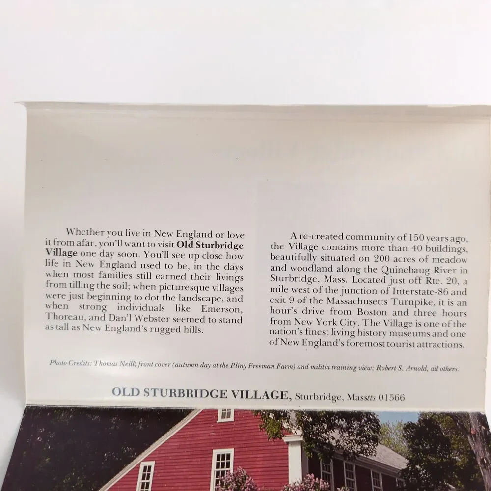 Old Sturbridge Village MA 1980s Fold-Out Postcards Unused Sheep Colonial‎ Times